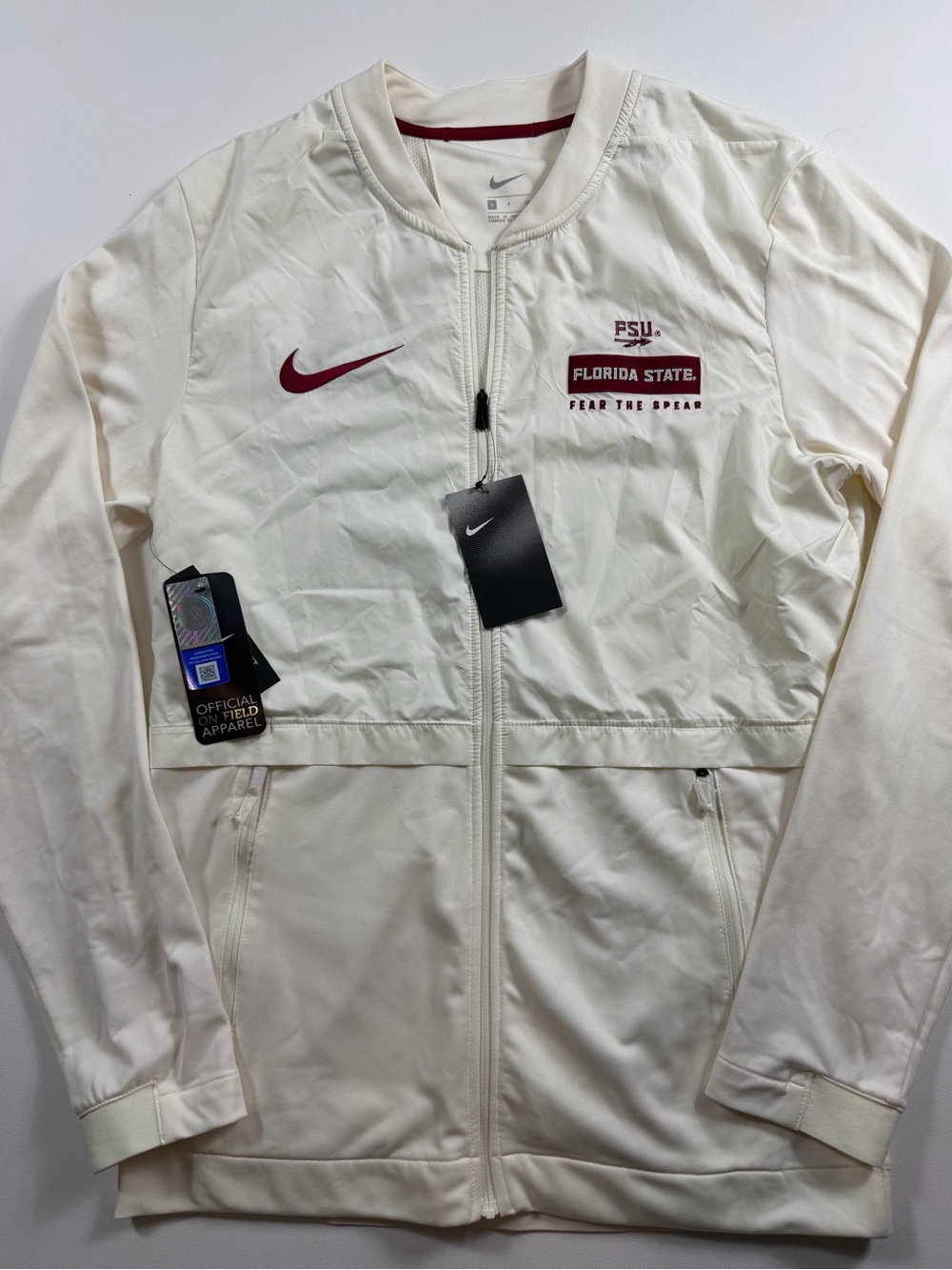 Nike Cream and Maroon Florida State Full-Zip Performance Jacket